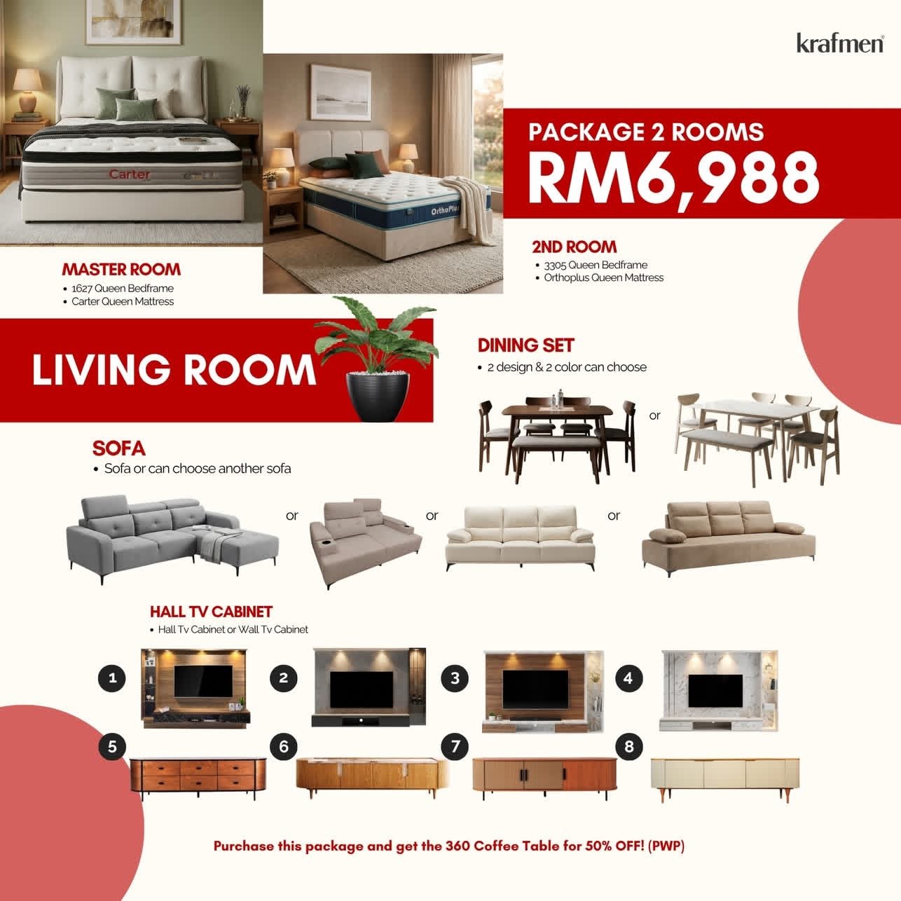 Package 2 Rooms — Fully Furnished